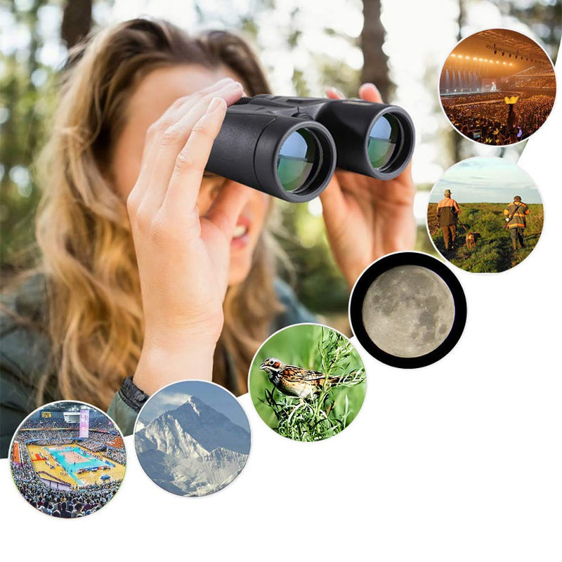 10X42 Professional Binoculars with Smartphone Adapter, Compact Waterproof Low Night Vision Binoculars for Adult Birds Watching Hunting Concert Travel - BeesActive Australia