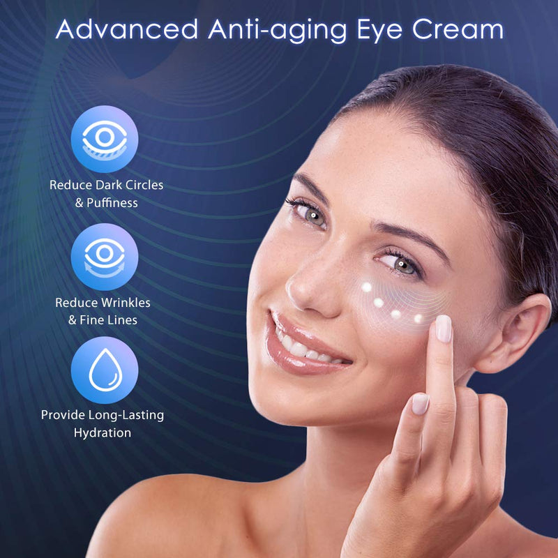 Brightening Vitamin C Eye Gel Cream for Dark Circles & Puffiness, Eye Cream to Help Reduce Fine Lines & Crow's Feet, Boost Hydrating Under Eye Treatment with Hyaluronic Acid & Peptides, Mylansea (1 oz) - BeesActive Australia