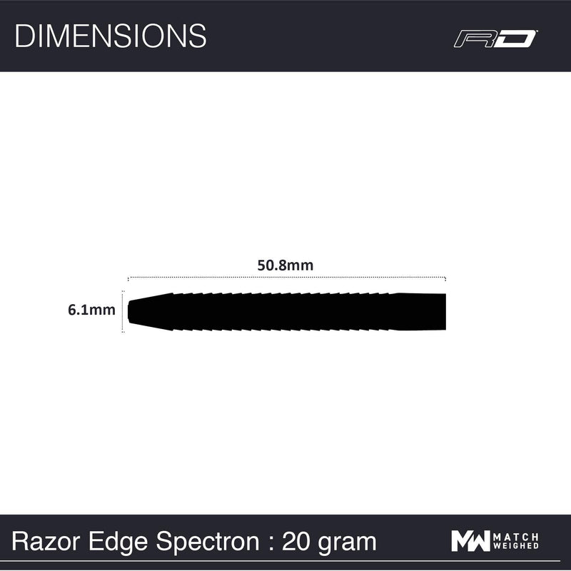 [AUSTRALIA] - Red Dragon Razor Edge Spectron: Tungsten Steel Darts with Flights and Stems 20.0 Grams 