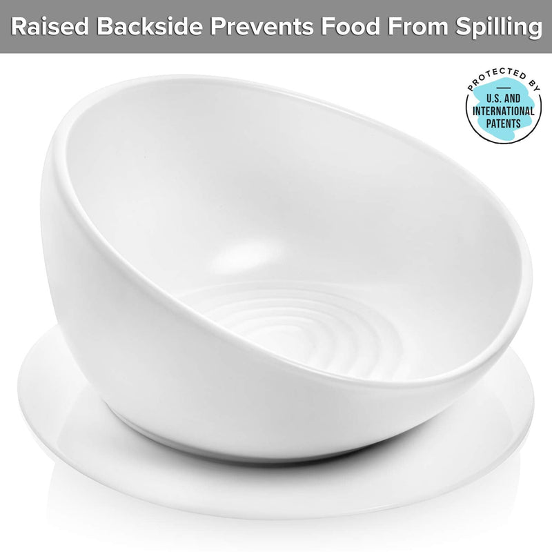 CatGuru Cat Food Bowl, Ceramic Cat Bowls, No Spill Cat Bowl, Whisker Stress Free Cat Food Bowls, Reliefs Whisker Fatigue, Non Skid Cat Bowls for Food and Water High-Low White - BeesActive Australia