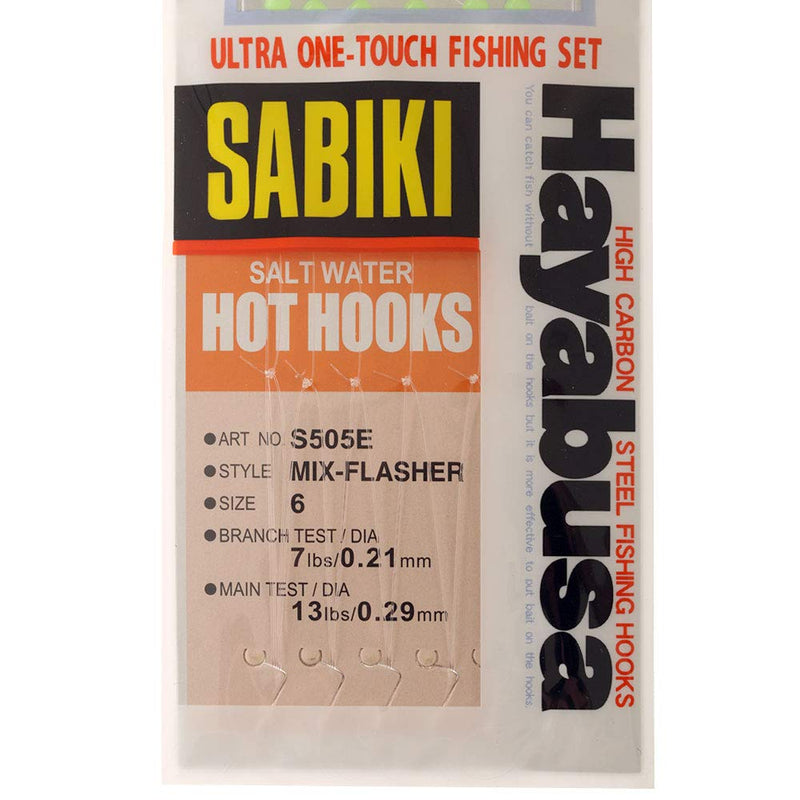[AUSTRALIA] - Hayabusa S-505E-6 Mix-Flash Sabiki Hot Hooks, Size 6 