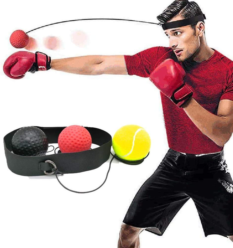 CARDALLTRY Boxing Reflex Ball Set 3 Difficulty Level Balls with Comfortable Headband Suit for Reaction Agility Punching Speed Fight Skill and Hand Eye Coordination Training - BeesActive Australia