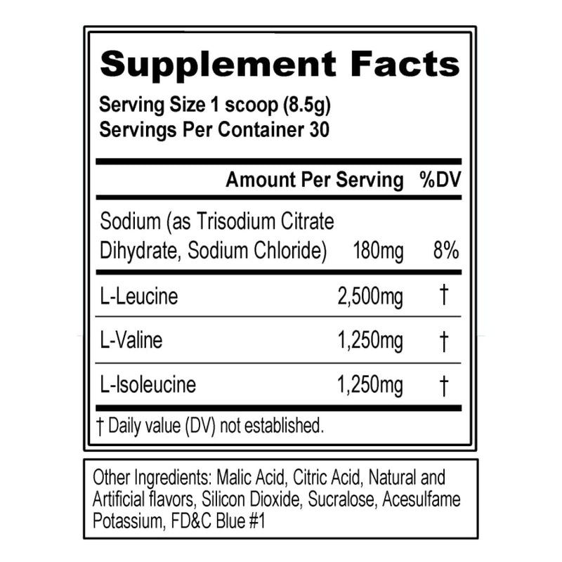 Evlution Nutrition BCAA5000 Powder 5 Grams of Branched Chain Amino Acids (BCAAs) Essential for Performance, Recovery, Endurance, Muscle Building, Keto Friendly, Zero Sugar, 30 Servings (Blue Raz) - BeesActive Australia