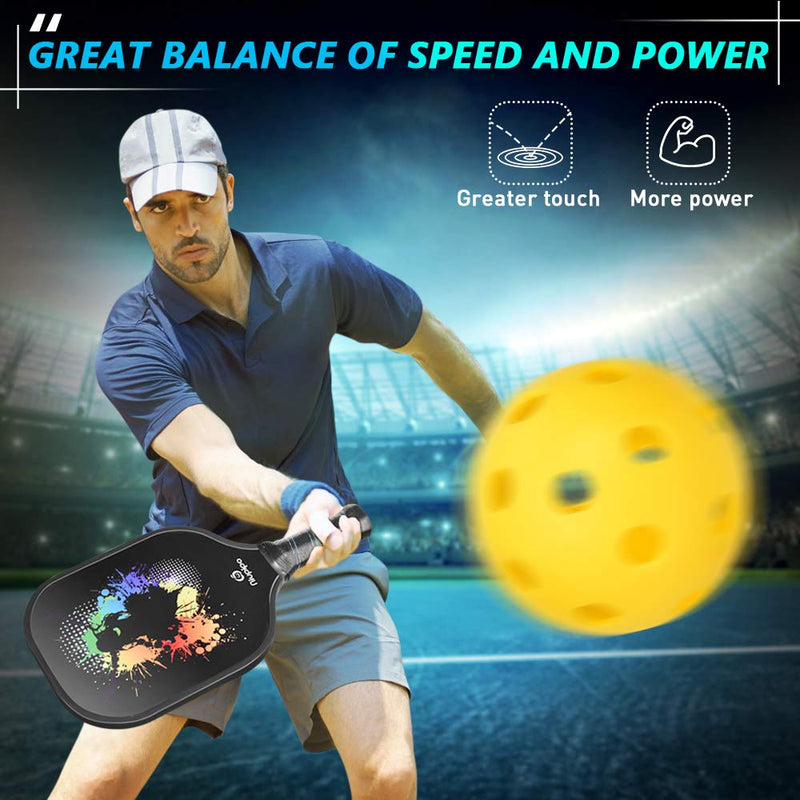 [AUSTRALIA] - Pickleball Paddle, USAPA Approved Graphite Pickleball Racket with Carbon Fiber Face, Polypropylene Honeycomb Core, Ultra Cushion, 4.5-Inch Grip, Lightweight 8 Ounce with Cover, Ideal for Beginners 