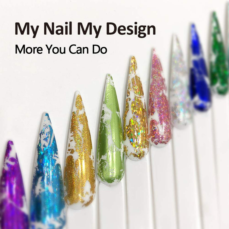 Burano Nail Art Foil Glue Gel, 15ML 2 Bottles with 60PCS Starry Sky Star Foil Stickers, Nail Transfer Tips Manicure Art UV LED Lamp Required… - BeesActive Australia