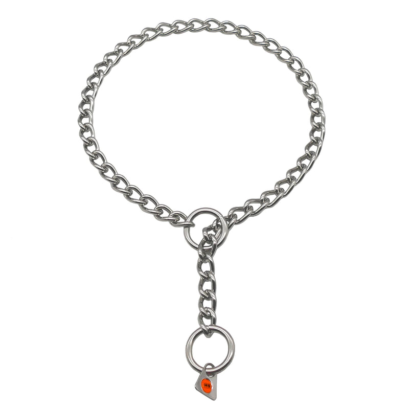 Herm Sprenger Stainless Steel Dog Collar with Round Links Choke Chain for Small Medium Large Dogs Professional Training Collar Correction Slip Chain Made in Germany (18in (45cm)) 18in (45cm) - BeesActive Australia