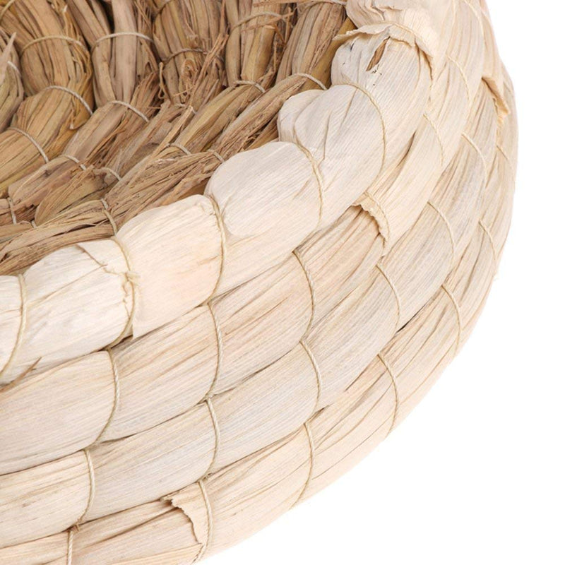 Wontee Handwoven Straw Hatching Breeding Cave Bird Flat Base Grass Nest for Parrot Macaw African Greys Budgies Hamster Gerbil Chinchillas House L - BeesActive Australia