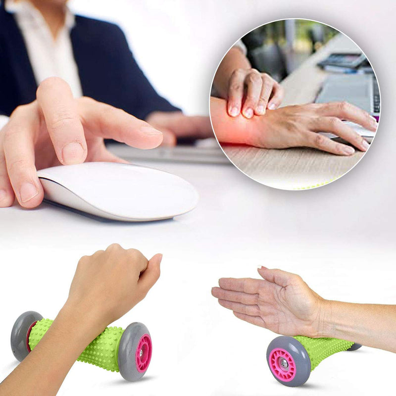 ROMIX Foot Massage Roller, Deep Tissue Trigger Point Muscle Roller Stick to Relieve Pain and Stress Plantar Fasciitis Recovery Therapy Tool Foot Massager for Tight Muscles, Feet, Hands, Arms, Legs Lime - BeesActive Australia