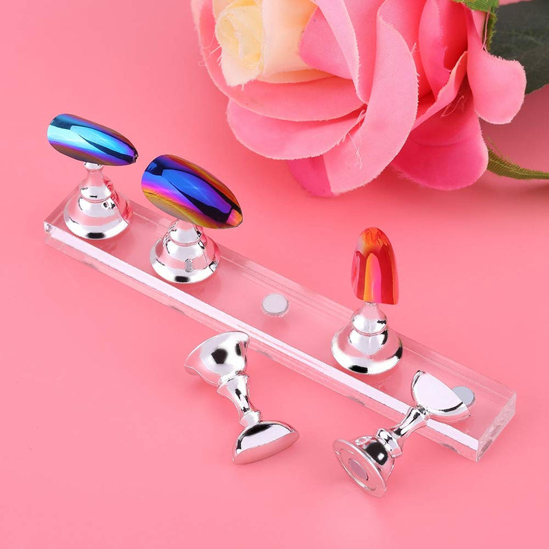 Flexible Acrylic Nail Art Practicing Set, Magnetic Nail Tips Holder, Professional for Salon for Home - BeesActive Australia