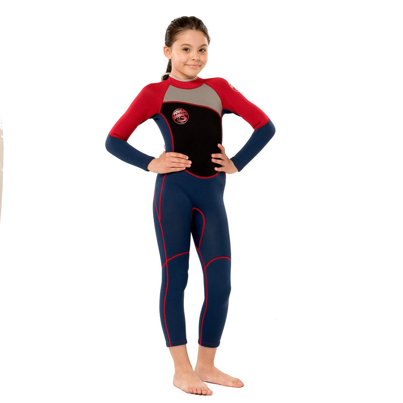 [AUSTRALIA] - Scubadonkey 2.5mm Neoprene Full Wetsuit for Kids Girls 2020 Red/Blue 10 