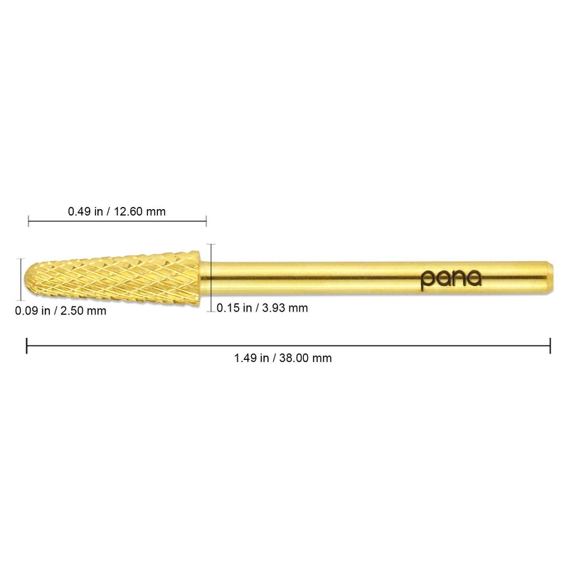 USA PANA Professional 3/32" Shank Size - Cone Shape Carbide Bit - Nail Drill Bit for Manicure Pedicure Tools Dremel Machine - Gold, Silver (Coarse, Gold) Coarse - BeesActive Australia