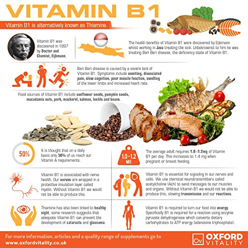 Vitamin B1 Tablets | 100mg Thiamine Supplement for Energy, Metabolism & Nervous System Health | Oxford Vitality 500 - BeesActive Australia