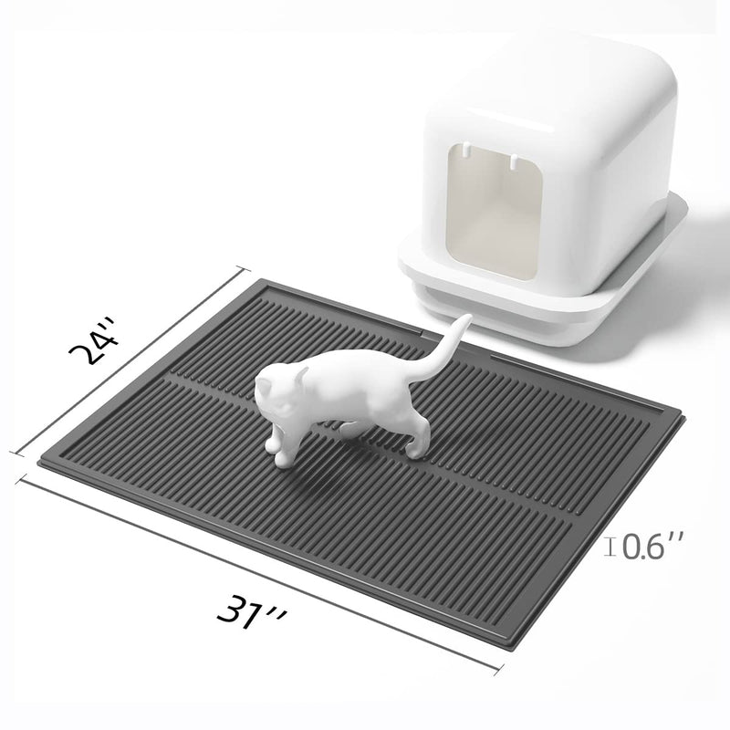 Cat Litter mat for Kitty Litter Box: Cats Litter Trapping mats - Litter pad - Litter Catcher - pet mats for Floor Waterproof - Kitty Litter Rug Trapper - Washable Litter mat XL Large 31x24" Grey - BeesActive Australia