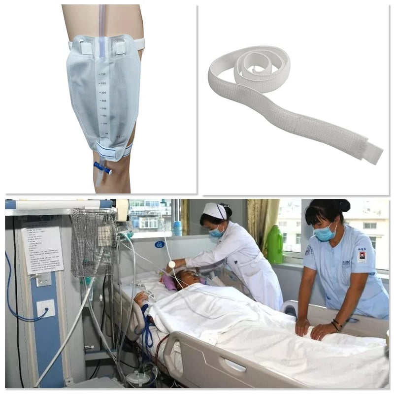 4 Pcs Catheter Leg Bag Straps Catheter Fixation Straps Leg Urinary Bag Fixation Tapes for Incontinence Urine Bag, White - BeesActive Australia