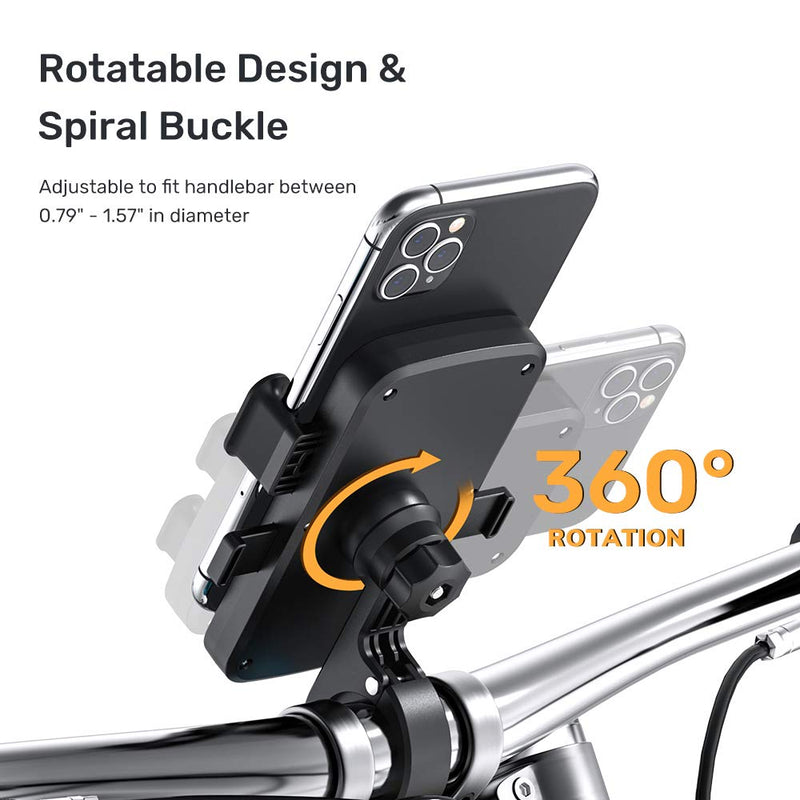 TOPK Bike Phone Mount, Anti Shake 360 Rotation Bicycle Motorcycle Phone Mount for Handlebar Bike Accessories Compatible with iPhone 11 Pro Max/11/XS/8, Galaxy S10+,and More - BeesActive Australia