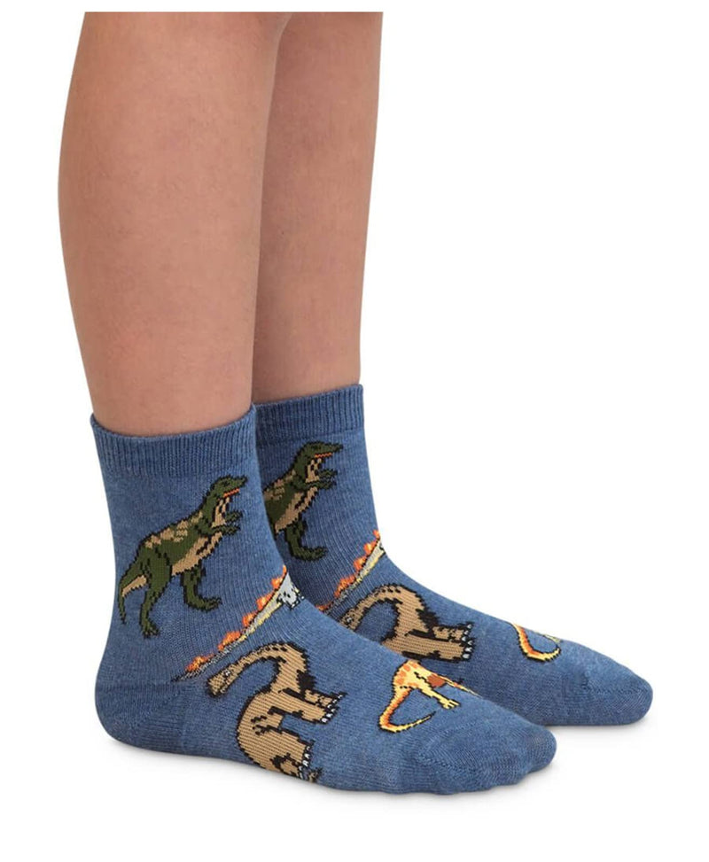 Jefferies Socks Little Boys' 3-7 Dino Triple Treat Socks (Pack of 3) X-Small Pine - BeesActive Australia