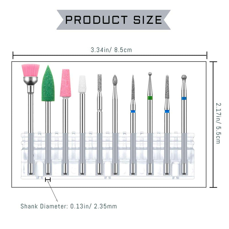 30Pcs Diamond Cuticle Nail Drill Bits for Acrylic Nails, AUHOKY 3 Sets Premium Cuticle Cleaner Bit with 3 cases, Fine Grits Bits for Gel Nail Drill Manicure Pedicure Home Salon Use - BeesActive Australia