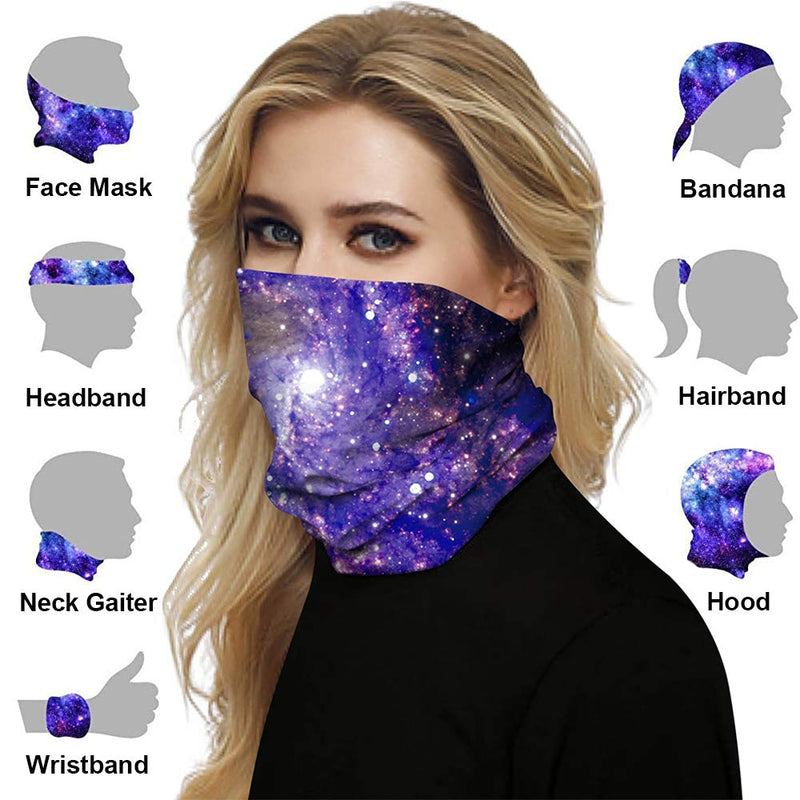 [AUSTRALIA] - Face Bandanas Mask for Women Neck Gaiter Balaclava for Men Headwear Seamless Magic Face Cover Scarf for Dust, Sports, Outdoor D-2pack 