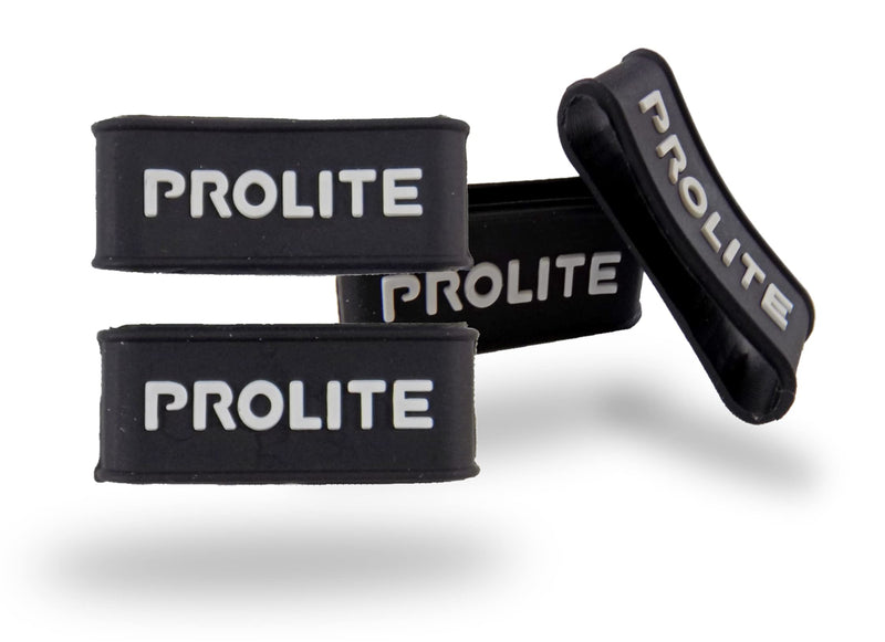 PROLITE Grip Bands - Holds Your Grip in Place - One Size Fits All - Perfect for Pickleball Paddles, Tennis & Racquetball Racquets - Black Silicone Band w/Embossed Logo On Both Sides 6-Pack - BeesActive Australia