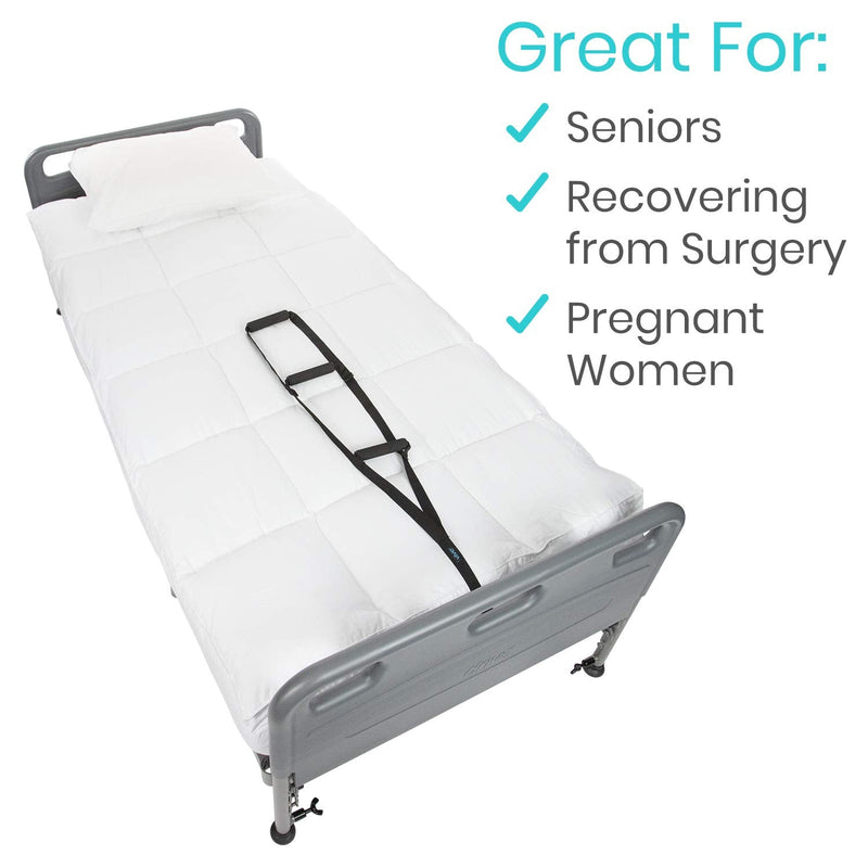 Vive Bed Ladder Assist - Pull Up Assist Device with Handle Strap - Rope Ladder Caddie Helper - Sitting, Sit Up Hoist for Elderly, Senior, Injury Recovery Patient, Pregnant, Handicap - Padded Hand Grip 1 - BeesActive Australia