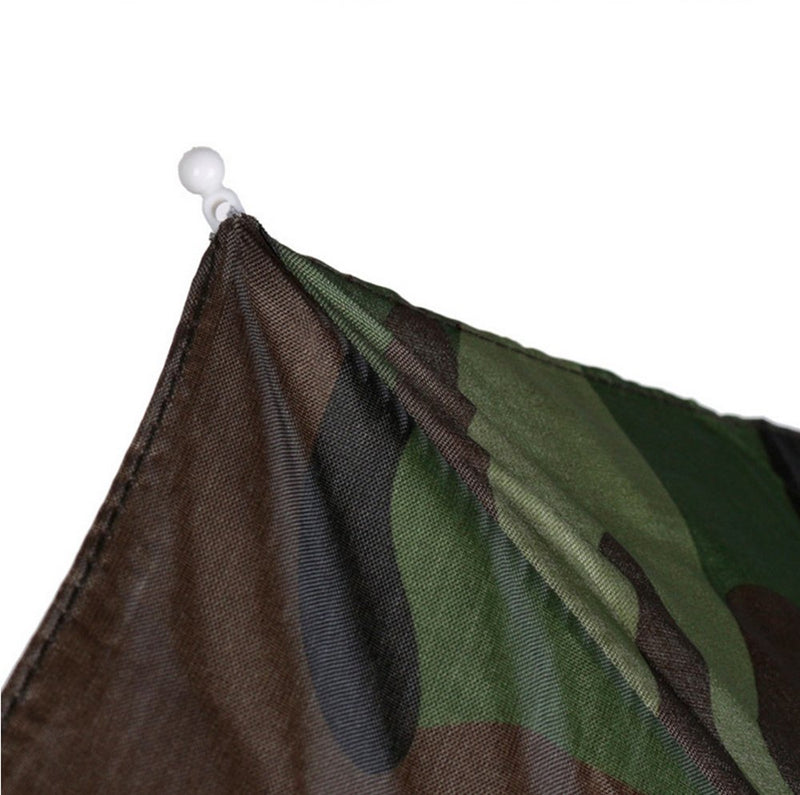 [AUSTRALIA] - Accinouter Umbrella Hat, Folding Headwear 26" Hands Free Sunshade Double Layer Protection Parasol for Fishing Gardening Beach Camping Party (Camouflage, 14.2"x26"x26" (Open) 14.2"x 2" (Fold)) 