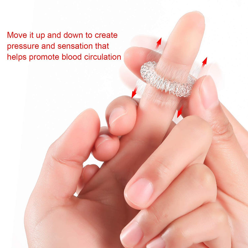 zalati Finger Massager 20pcs Finger Massage Rings Acupressure Massager for Teenagers, Adults, Stress Reducer - Gold & Silver - BeesActive Australia
