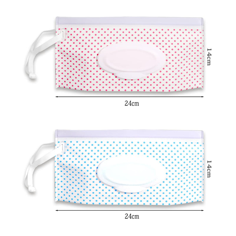 2 Pcs Baby Wet Wipes Bag, Portable Flip-Top Wet Wipes Package Pouches for Traveling (Color A) Color A - BeesActive Australia