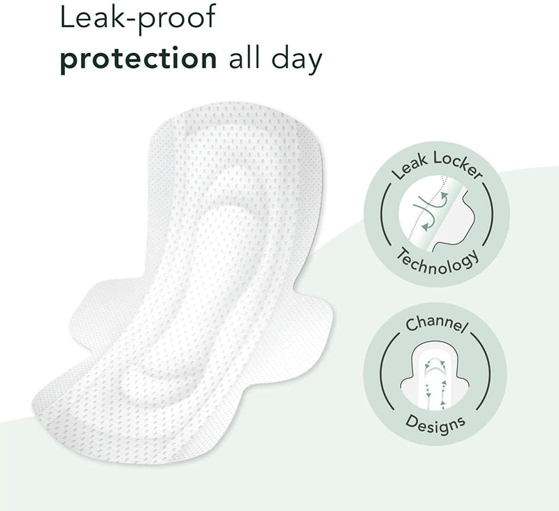 Rael Organic Cotton Cover Pads - Regular Absorbency, Unscented, Ultra Thin Pads with Wings for Women (Regular, 56 Total) - BeesActive Australia
