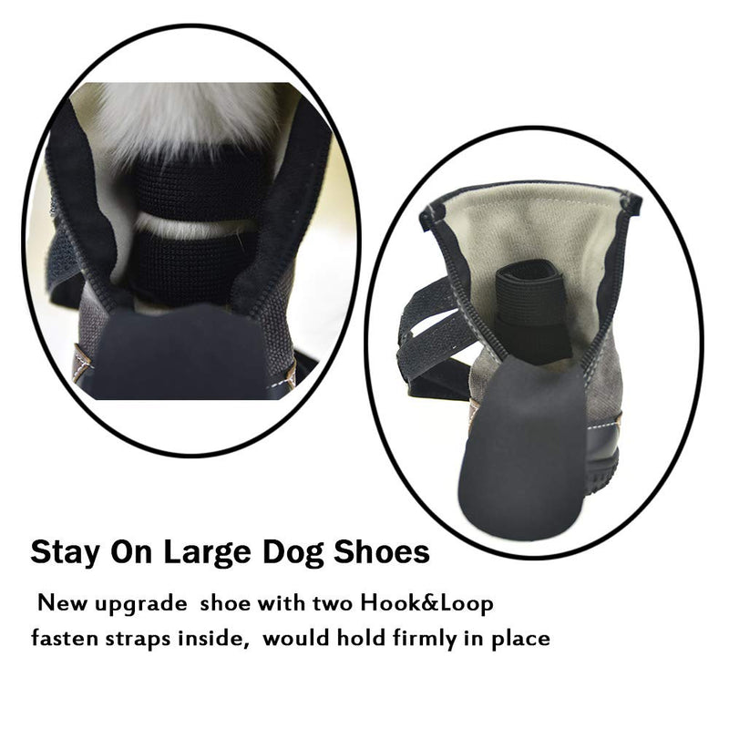 FLAdorepet Large Dog Shoes Rugged Anti-Slip Sole Dog Paw Protector for Hot Pavement Waterproof Dog Snow Shoes Pet Rain Boots with Straps Inside -Stay on Your Dog Feet 100(4.3" 3.5") Brown - BeesActive Australia