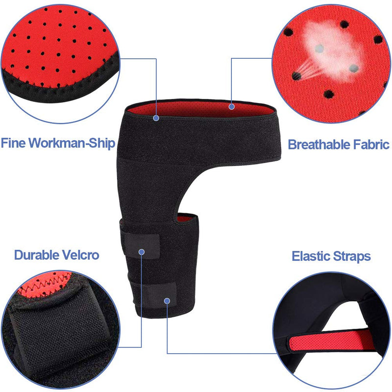 Beister Men & Women Adjustable Hip Groin Stabilizer and Hip Brace for Sciatica Pain Relief, Thigh Leg Compression Support Wrap Sleeve for Pulled Muscles, Hip Joint Pain, Quad Hamstring Joints Recovery 1 Count (Pack of 1) - BeesActive Australia