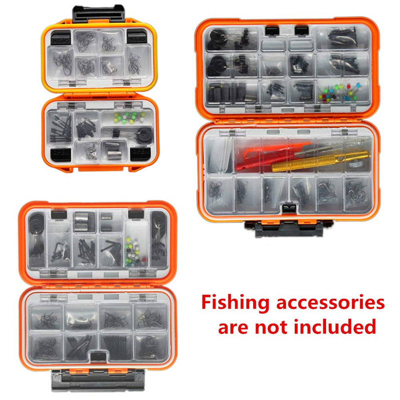 [AUSTRALIA] - Milepetus Waterproof Fishing Lure Box Spoon Hooks Baits Storage Tackle Box Containers for Casting Fishing Fly Fishing,Large/Medium/Small Lure Case Available Orange-Medium 