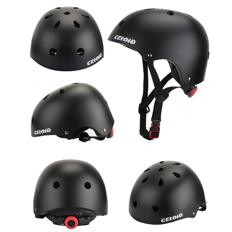 CELOID Kids Bike Helmet,Toddler Skateboard Helmets for Ages 2-3-5-8-14 Years Boys Girls?Adjustable Multi-Sport Bicycle Skateboarding Football Roller Skating Scooter Rollerblade Balance Bike Helmet S(18"-20.5"/ 2 -7years) Black - BeesActive Australia