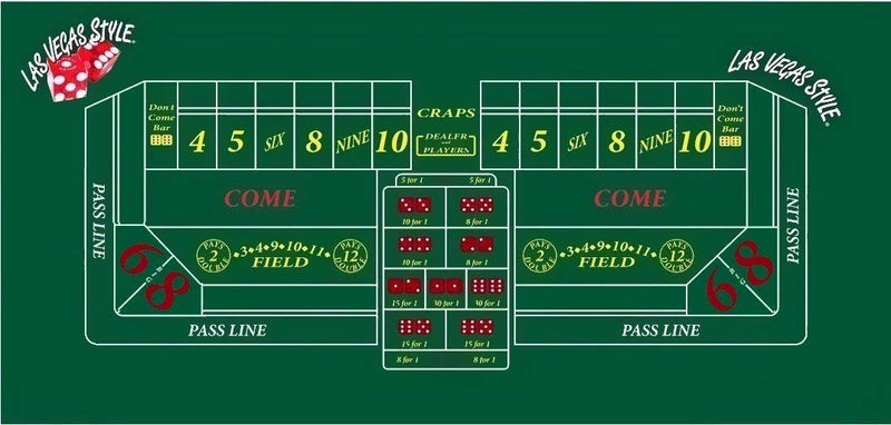 Cyber-Deals Play Like A Pro Craps Pack - Includes Table Layout, Authentic Nevada Casino Table-Played Dice, Advanced Instructional Tutorial DVD - BeesActive Australia