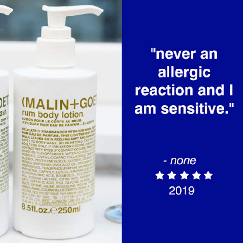 Malin + Goetz Rum Body Lotion – soothing hydrating body lotion for men and women, prevents dry skin, no stripping or irritation. Natural ingredients, cruelty-free, vegan 8.5 Fl Oz - BeesActive Australia