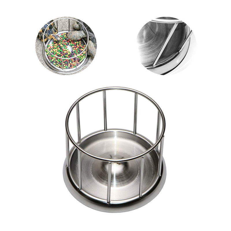 Wontee Tortoise Food Water Dish Feeder Bowl Stainless Steel Tray Dispenser for Lizard Turtle Chameleon Reptiles Medium - BeesActive Australia