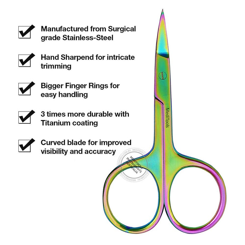 Professional Nail Scissors Curved, Stainless Steel, Trimming Scissors, Cuticle Scissors, Beard, Eyebrow, Multi-Purpose, Manicure Premium Quality - BeesActive Australia