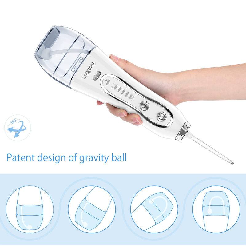 H2ofloss Water Flosser Professional Cordless Dental Oral Irrigator - Portable and Rechargeable IPX7 Waterproof Water Flossing for Teeth Cleaning,300ml Reservoir Home and Travel (HF-6) - BeesActive Australia