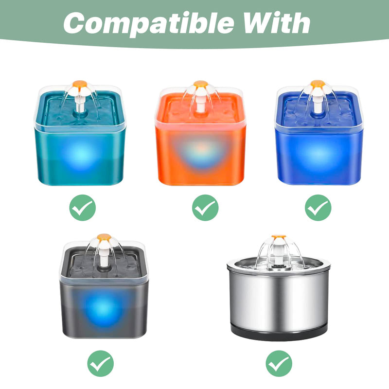 Cat Water Fountain Filters for 84oz/2.5L Stainless Steel Pet Fountain and 67oz/2.0L Plastic Cat Drinking Fountain, Pet Replacement Filters Set 8 Filters - BeesActive Australia