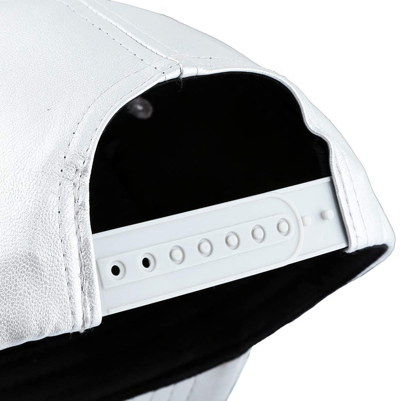 Samtree Unisex Baseball Cap,Adjustable PU Leather Corduroy Sun Protection Sport Hat 013-silver(pu Leather) - BeesActive Australia