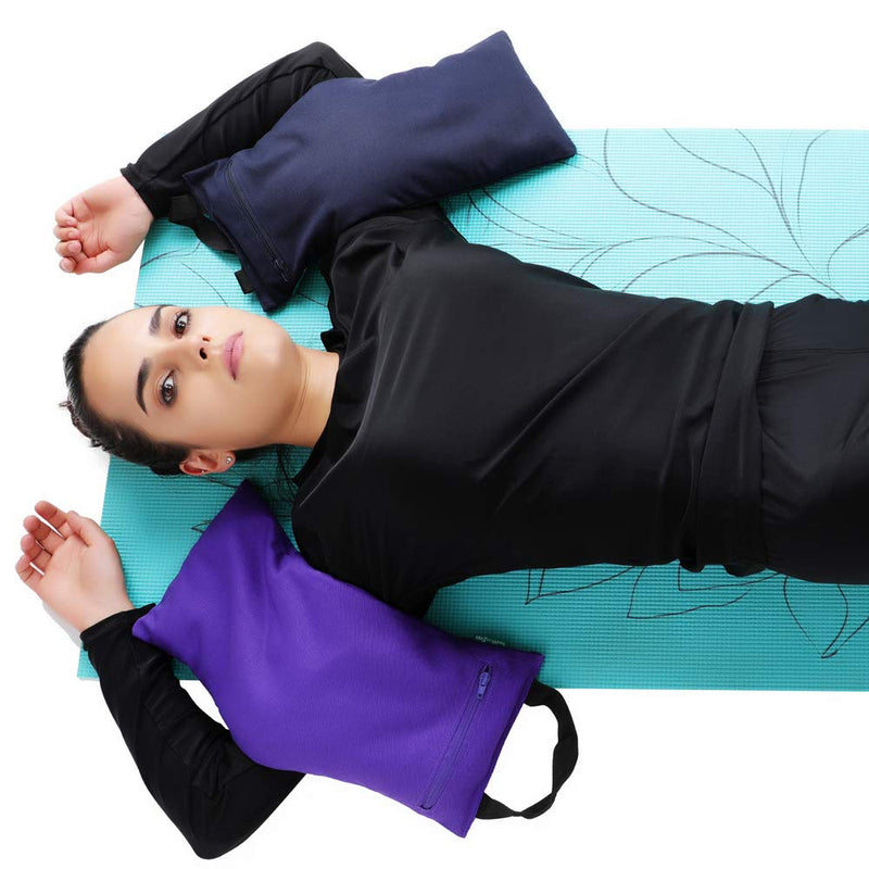 HealthAndYoga(TM) Yoga Sand Bags - Double Bag with Inner Waterproof Bag - Prop for Adding Weight and Support (Black) Black - BeesActive Australia