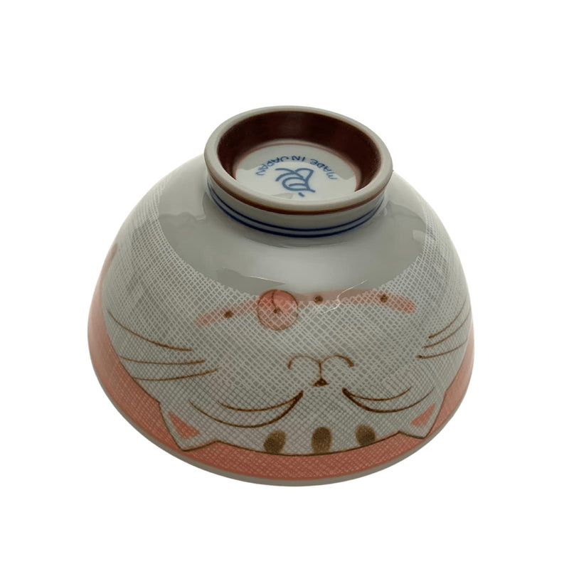 JapanBargain, Japanese Porcelain Bowl Rice Bowl Soup Bowl Made in Japan, Maneki Neko Smiling Cat Pattern (2, Pink) 2 Bowl 4.5-inch - BeesActive Australia