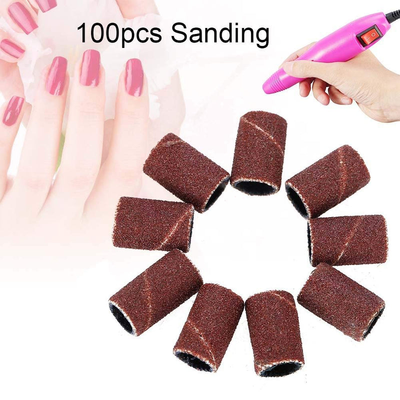 Nail Sanding Bands, 100pcs Professional Manicure Pedicure Nail Drill Machine Accessory - BeesActive Australia