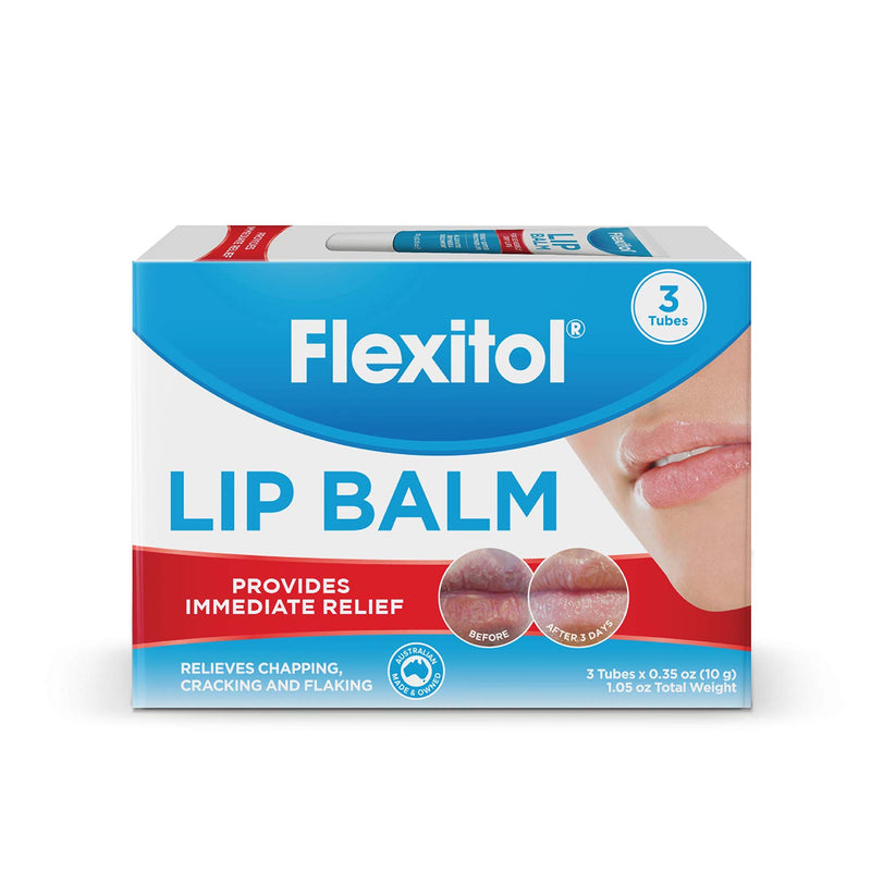Flexitol Lip Balm, 0.35 Ounce Tube (3 Pack) - BeesActive Australia