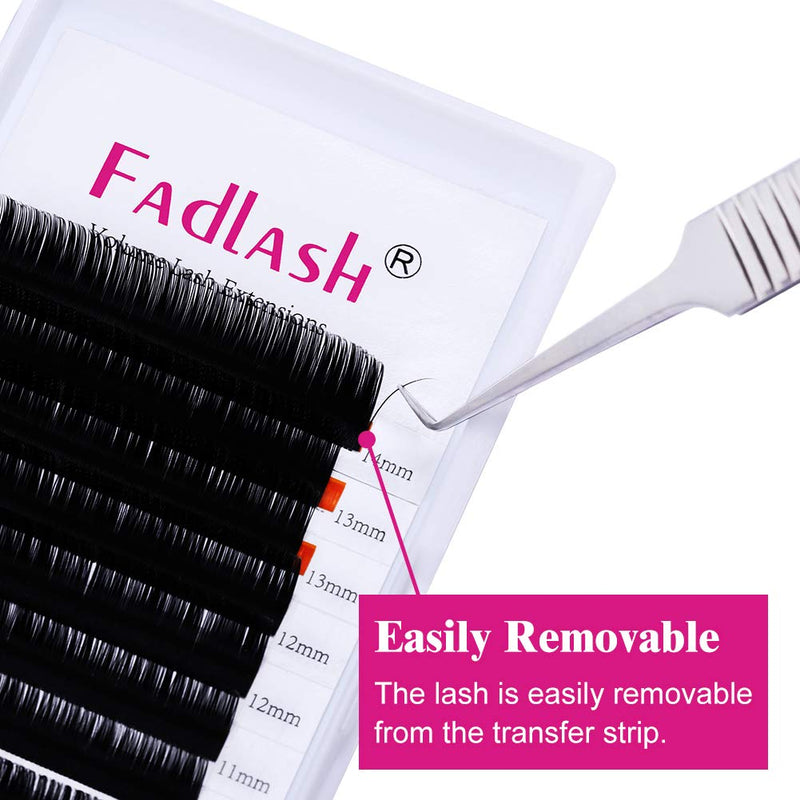Fadlash Individual Classic Eyelash Extension 0.07mm C Curl 8-14mm Mixed Tray 1:1 Matte Black Professional Classic Individual Lashes MIX(8-14) 0.07-C - BeesActive Australia
