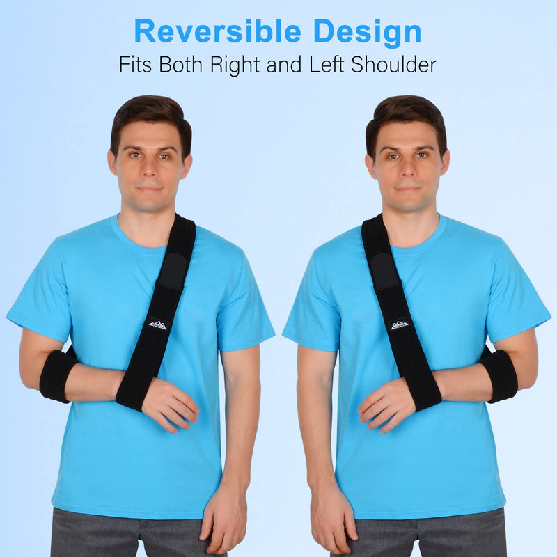 supregear Arm Sling, Adjustable Shoulder Brace Immobilizer Rotator Cuff Lightweight Arm Swathe Support for Shoulder Injury, Broken/Fractured Bones for Left and Right Arm Men and Women (Black, M) Black - BeesActive Australia
