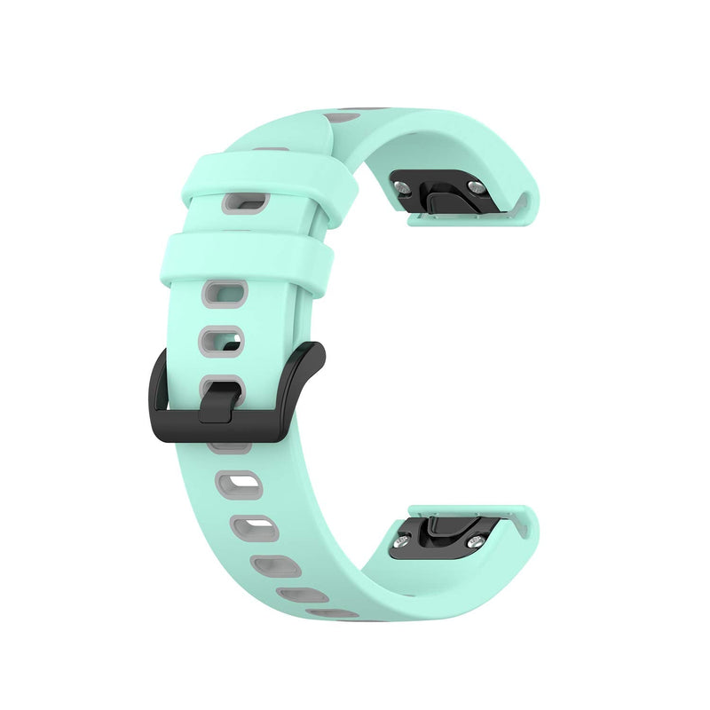 QGHXO Band for Garmin Fenix 6S, Soft Silicone Replacement Watch Band Strap for Garmin Fenix 6S/Fenix 6S Pro/Fenix 6S Sapphire/Fenix 5S/Fenix 5S Plus/D2 Delta S Smartwatch Teal&Grey - BeesActive Australia
