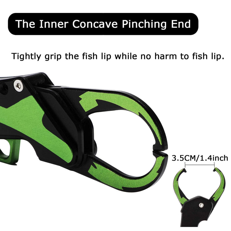 Night Cat Folding Fishing Lip Gripper Grabber Grip with Sheath Foldable Collapsible Fish Holder Control Accessories Portable Lightweight Aluminium Alloy 110lbs Loading Capacity green - BeesActive Australia