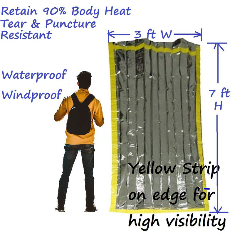 Emergency Bivy Sack Bivy Bag - Emergency Sleeping Bags 4 Pack Mylar Survival Sleeping Bag Emergency Bivvy Sack Waterproof Lightweight Foil Military Patriot Compact Gear Blanket Thermal Escape Camping - BeesActive Australia