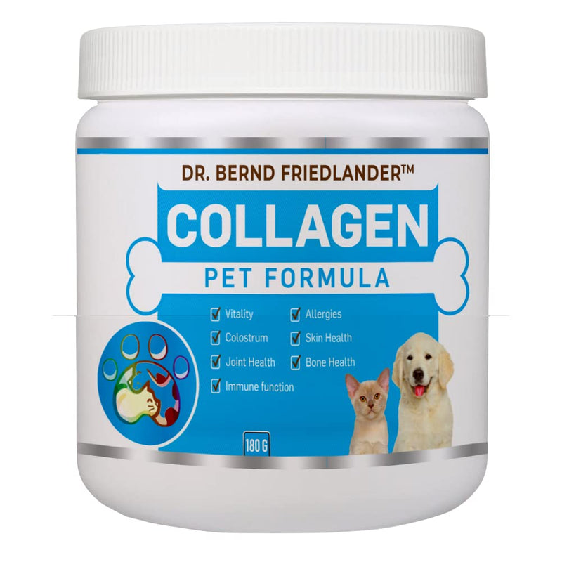 Collagen Pet Formula- for Dogs and Cats, Joint, Skin and Coat, Allergies and Immune Support- Grass fed and Pasture Raised Collagen+ Colostrum, Made in The USA- by Dr. Bernd Friedlander - BeesActive Australia