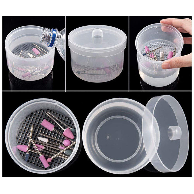 Plastic Sterilizer Box Bowl Nail Drill Bits Clean Sterilizing Tray Pot Pedicure Manicure Storage Container for Nail Art Tools - BeesActive Australia